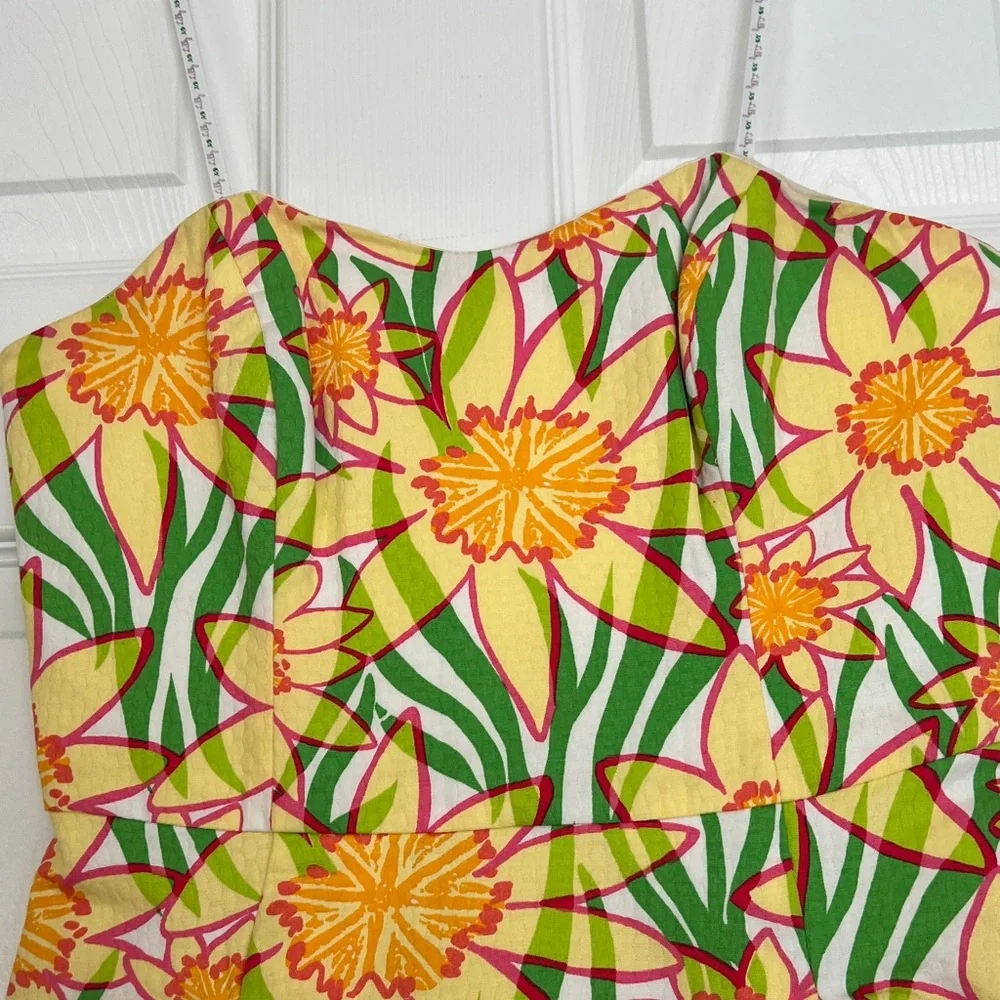 Lilly Pulitzer Summer Strapless Floral Sundress Sweetheart Neckline Fit & Flare - Picture 3 of 11